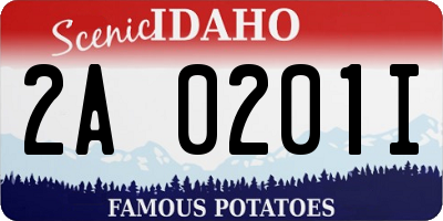 ID license plate 2A0201I
