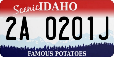 ID license plate 2A0201J