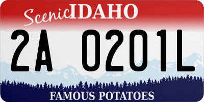 ID license plate 2A0201L