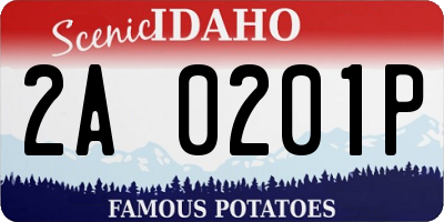ID license plate 2A0201P