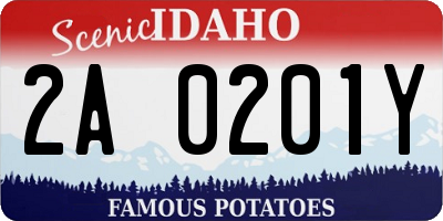 ID license plate 2A0201Y