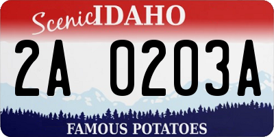 ID license plate 2A0203A