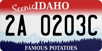 ID license plate 2A0203C