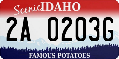 ID license plate 2A0203G