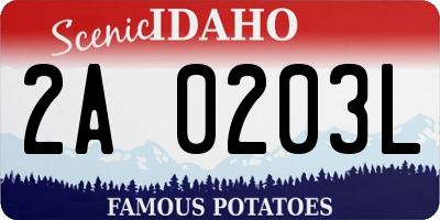 ID license plate 2A0203L