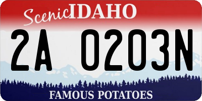 ID license plate 2A0203N