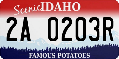 ID license plate 2A0203R