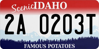 ID license plate 2A0203T