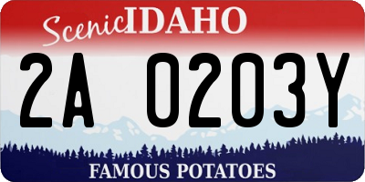 ID license plate 2A0203Y
