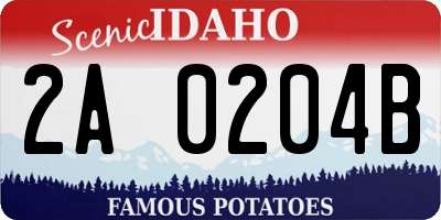 ID license plate 2A0204B