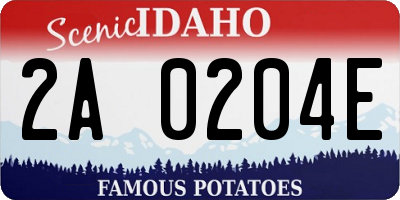 ID license plate 2A0204E