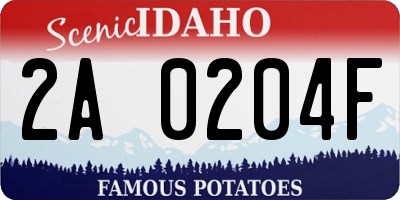 ID license plate 2A0204F