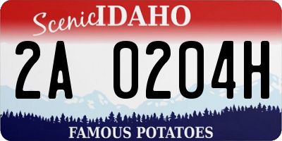 ID license plate 2A0204H