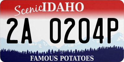 ID license plate 2A0204P