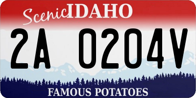 ID license plate 2A0204V