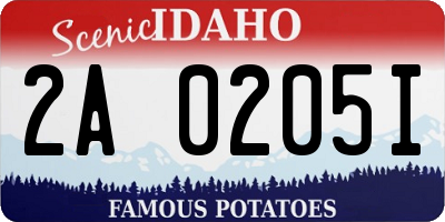 ID license plate 2A0205I