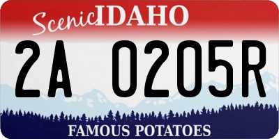 ID license plate 2A0205R