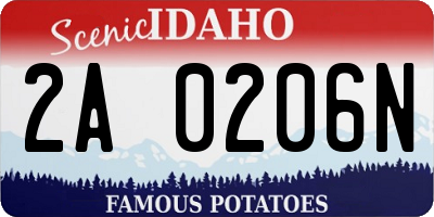 ID license plate 2A0206N