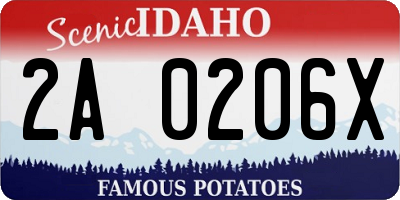 ID license plate 2A0206X