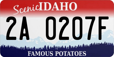 ID license plate 2A0207F