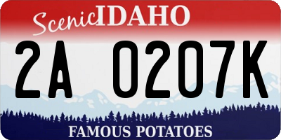 ID license plate 2A0207K