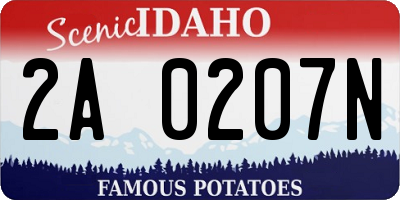 ID license plate 2A0207N