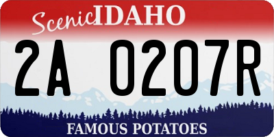 ID license plate 2A0207R
