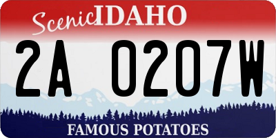 ID license plate 2A0207W