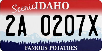 ID license plate 2A0207X