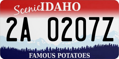 ID license plate 2A0207Z