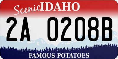 ID license plate 2A0208B