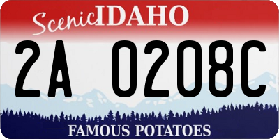 ID license plate 2A0208C