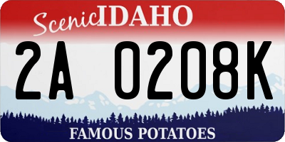 ID license plate 2A0208K