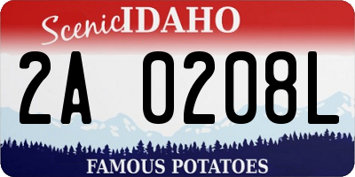 ID license plate 2A0208L