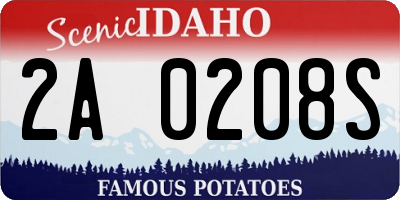 ID license plate 2A0208S
