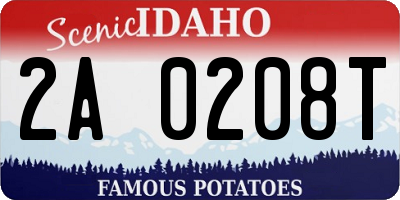ID license plate 2A0208T