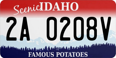 ID license plate 2A0208V