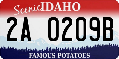 ID license plate 2A0209B