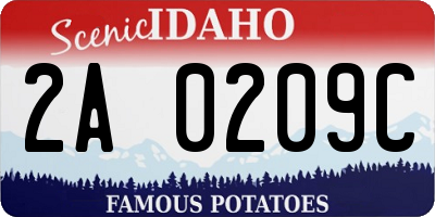 ID license plate 2A0209C