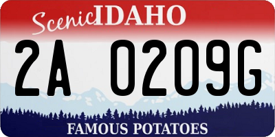 ID license plate 2A0209G