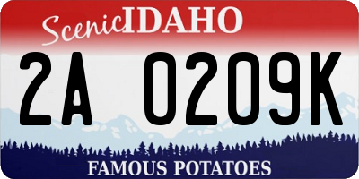 ID license plate 2A0209K