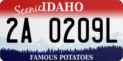 ID license plate 2A0209L