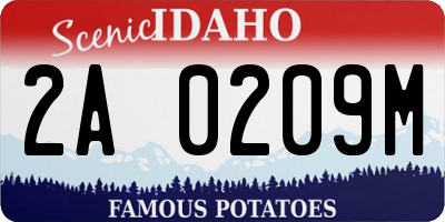 ID license plate 2A0209M