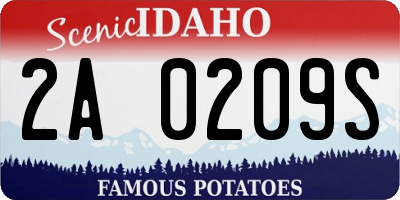 ID license plate 2A0209S