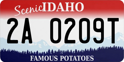 ID license plate 2A0209T