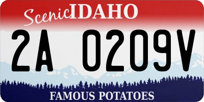 ID license plate 2A0209V