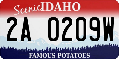 ID license plate 2A0209W