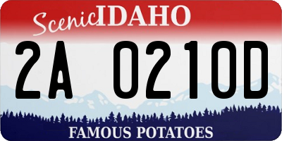ID license plate 2A0210D