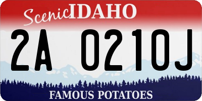 ID license plate 2A0210J