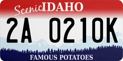 ID license plate 2A0210K